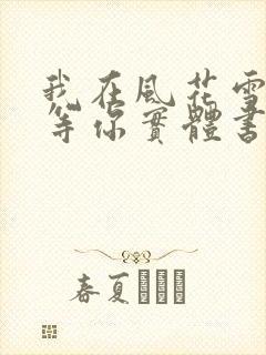 我在风花雪月里等你实体书