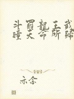 斗罗龙王武魂重瞳天命所归小说免费阅读