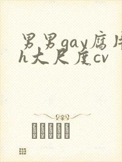 男男gay腐片h大尺度cv