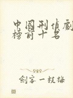 中国刑侦剧排行榜前十名