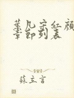 叶凡宋红颜最新章节列表