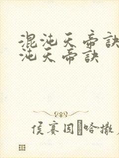 混沌天帝诀 混沌天帝诀封面
