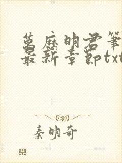 万历明君笔趣阁最新章节txt