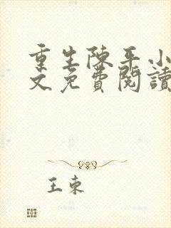 重生陈平小说全文免费阅读封面