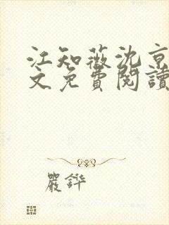 江知薇沈京珩全文免费阅读封面