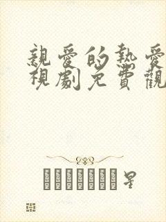 亲爱的热爱的电视剧免费观看全集完封面