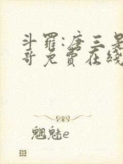 斗罗:唐三是我哥免费在线阅读