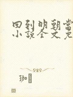 回到明朝当王爷小说全文免费读