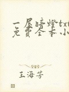 一屋暗灯txt免费全本小说电子书封面