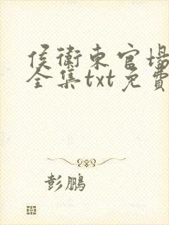 侯卫东官场笔记全集txt免费