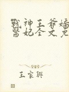 战神王爷娇宠小医妃全文免费阅读封面