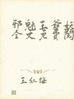 邪魅王爷妖娆妃全文免费阅读封面