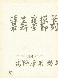 浮生窥探笔趣阁最新章节列表