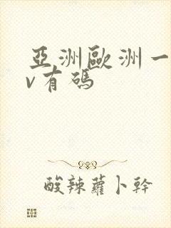 亚洲欧洲一区av有码