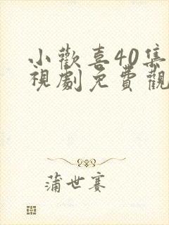 小欢喜40集电视剧免费观看