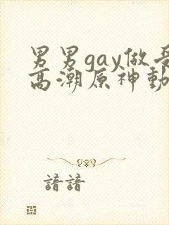 男男gay做受高潮原神动漫