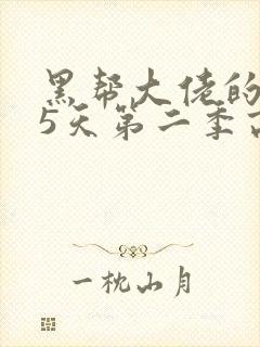 黑帮大佬的365天第二季高清免费封面
