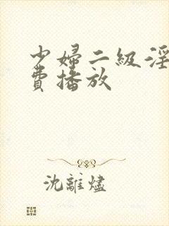 少妇二级淫片免费播放