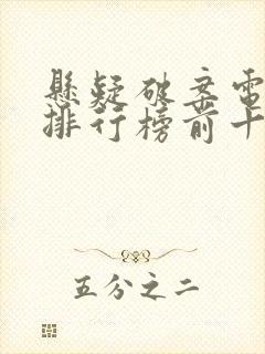 悬疑破案电视剧排行榜前十名封面