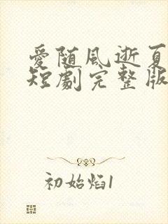 爱随风逝夏已晚短剧完整版封面