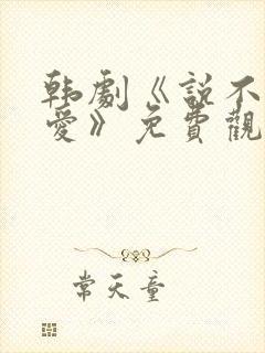 韩剧《说不出的爱》免费观看