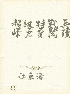 超级特战兵王张峰免费阅读封面