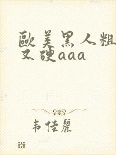 欧美黑人粗又大又硬aaa