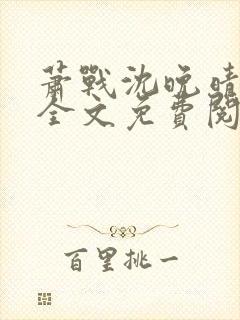 萧战沈晚晴小说全文免费阅读