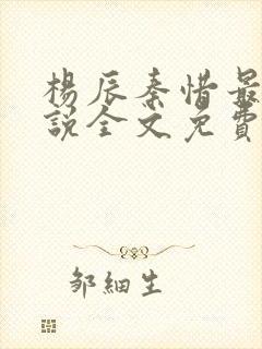 杨辰秦惜最新小说全文免费阅读