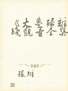 《大梦归离》在线观看全集封面