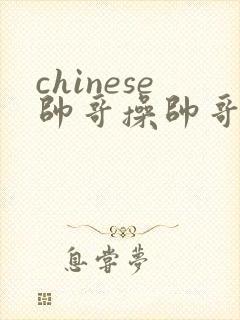 chinese帅哥操帅哥网站