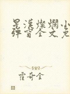 星汉灿烂小说无弹窗全文免费阅读