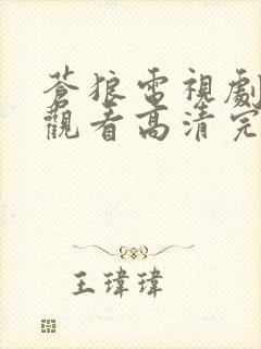 苍狼电视剧在线观看高清完整免费