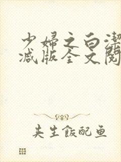 少妇之白洁无删减版全文阅读