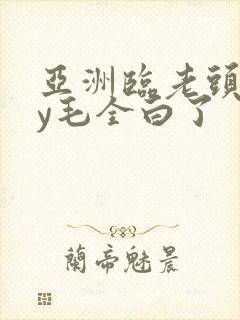 亚洲临老头gay毛全白了封面