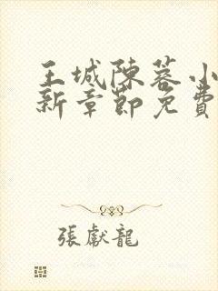 王城陈蓉小说最新章节免费阅读全文封面