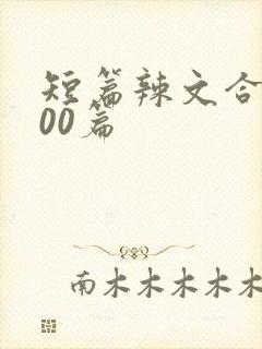 短篇辣文合集500篇封面