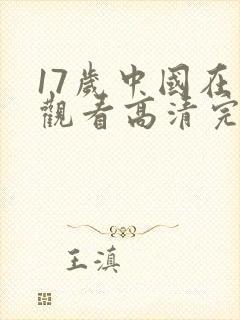 17岁中国在线观看高清完整版封面