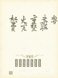 怒火重案粤语免费完整版