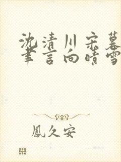 沈清川宋暮颜程聿言向晴雪后续大结局