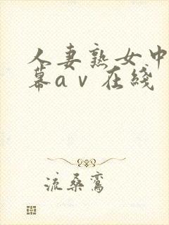 人妻熟女中文字幕aⅴ在线