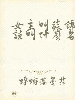 女主叫苏锦的小说叫什么名字