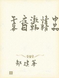午夜激情中文字幕日韩精品