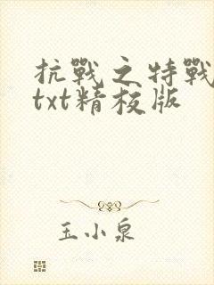 抗战之特战兵王txt精校版