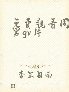 免费观看同性男男gv片