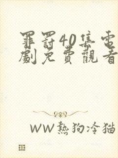罪罚40集电视剧免费观看下载高清封面