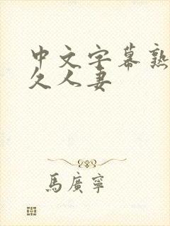 中文字幕熟妇久久人妻