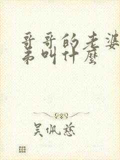 哥哥的老婆的弟弟叫什么