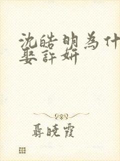 沈皓明为什么要娶许妍