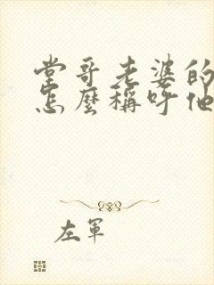 堂哥老婆的弟弟怎么称呼他